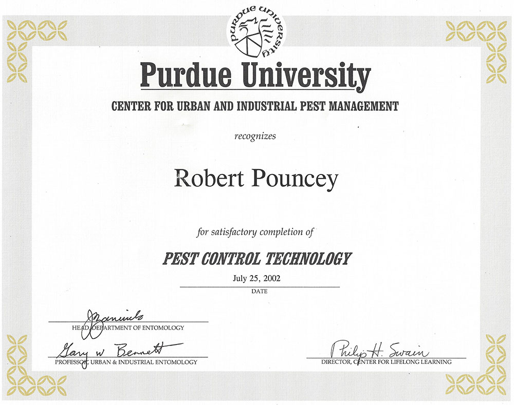 Pest Control Technology Certificate